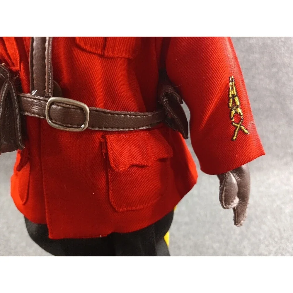 RCMP Country Canadian Mountie Porcelain Doll With Wood Based Stand